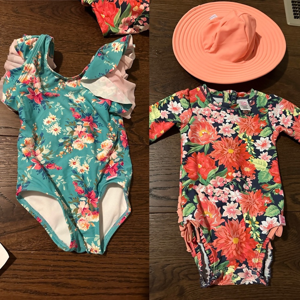 Toddler girls Ruffle Butts bundle with hat 18-24 months 2T